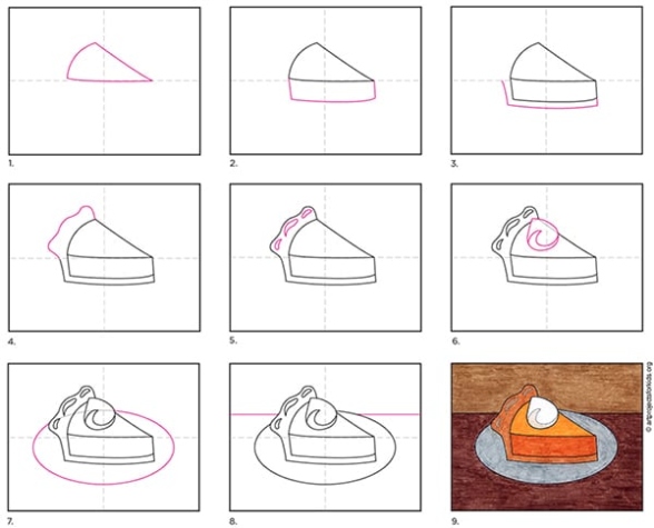 Niche Utama 2 Easy How To Draw Pumpkin Pie Tutorial And Pie Coloring Page